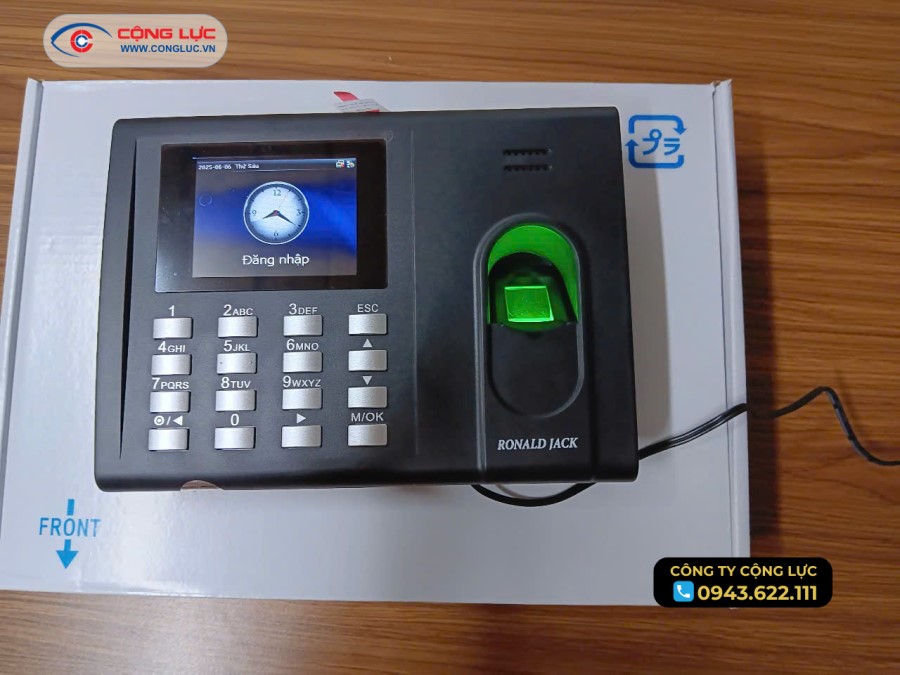Lắp máy chấm công vân tay Ronald Jack Rj550 Pro ở Công ty bao bì Vĩ Nghiệp Hải phòng