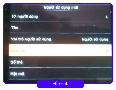 Hướng dẫn đăng ký vân tay trên máy chấm công vân tay 4