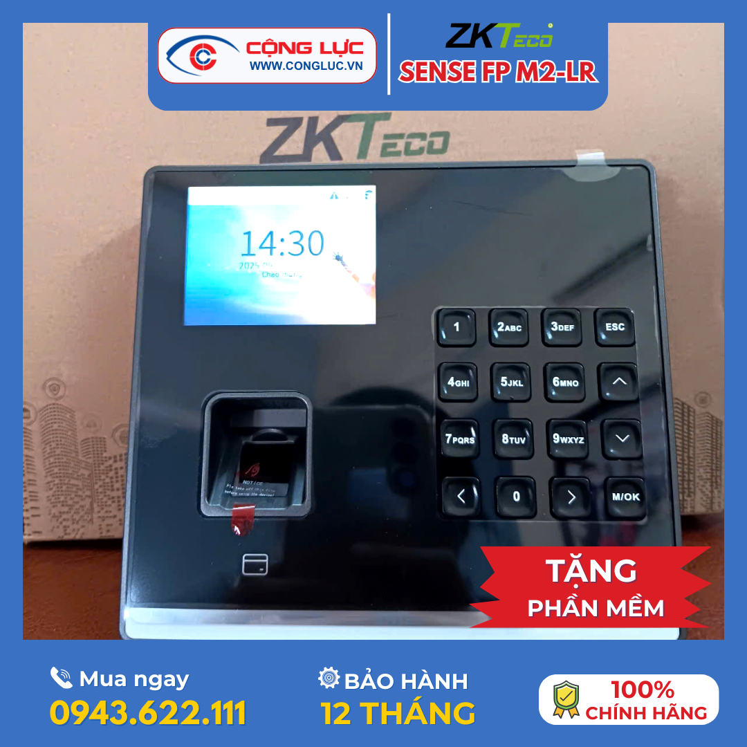 máy chấm công zkteco senseFP M2-LR chính hãng, giá rẻ tại Hải Phòng