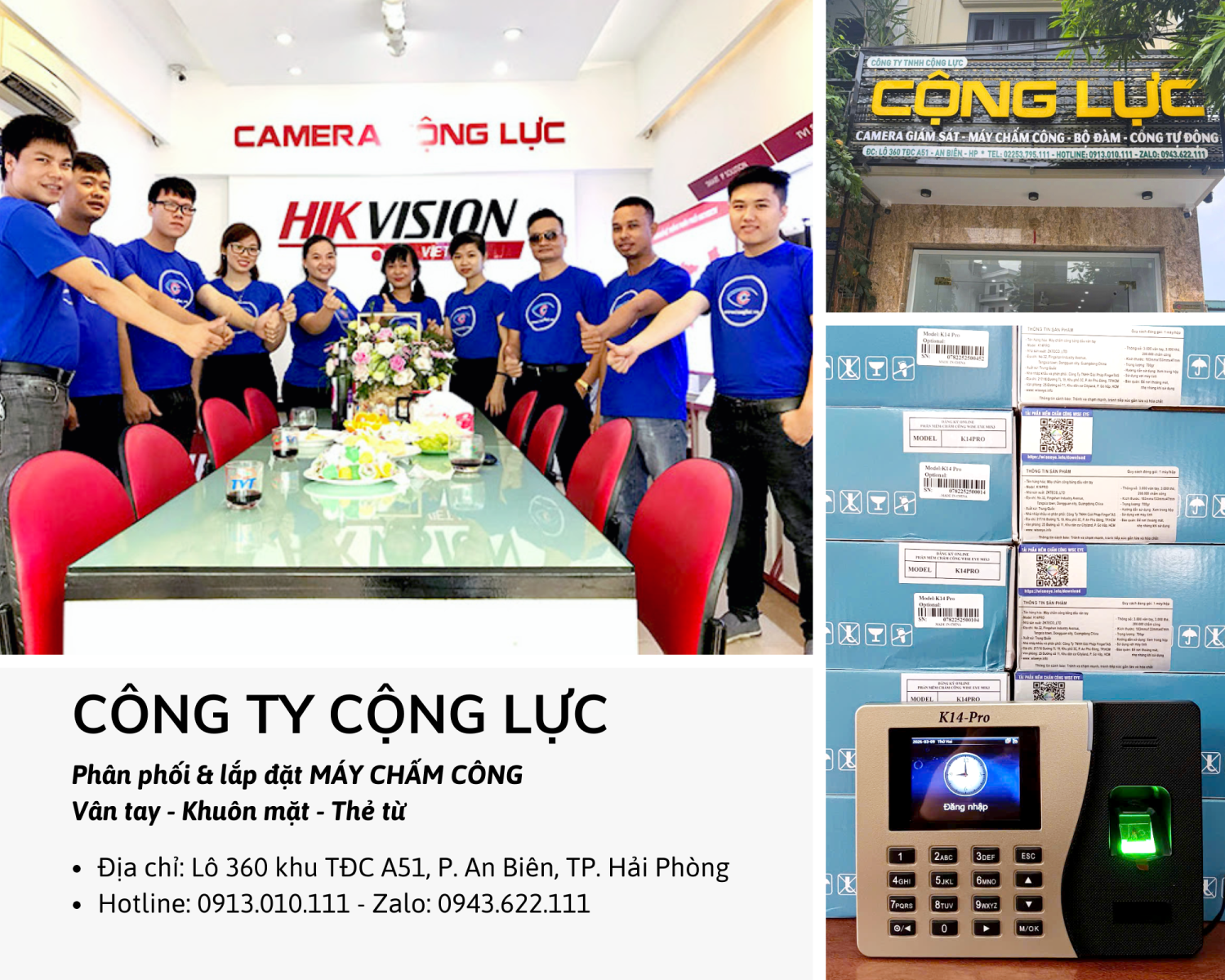 Cộng Lực lắp đặt máy chấm công giá rẻ uy tín nhất tại Hải Phòng