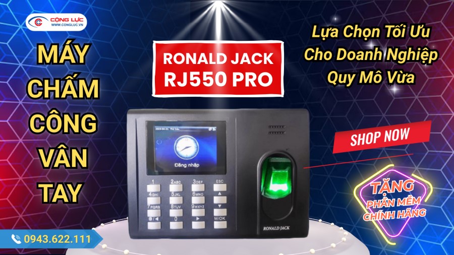 máy chấm công vân tay ronald jack RJ550 Pro quản lý nhân sự tối ưu