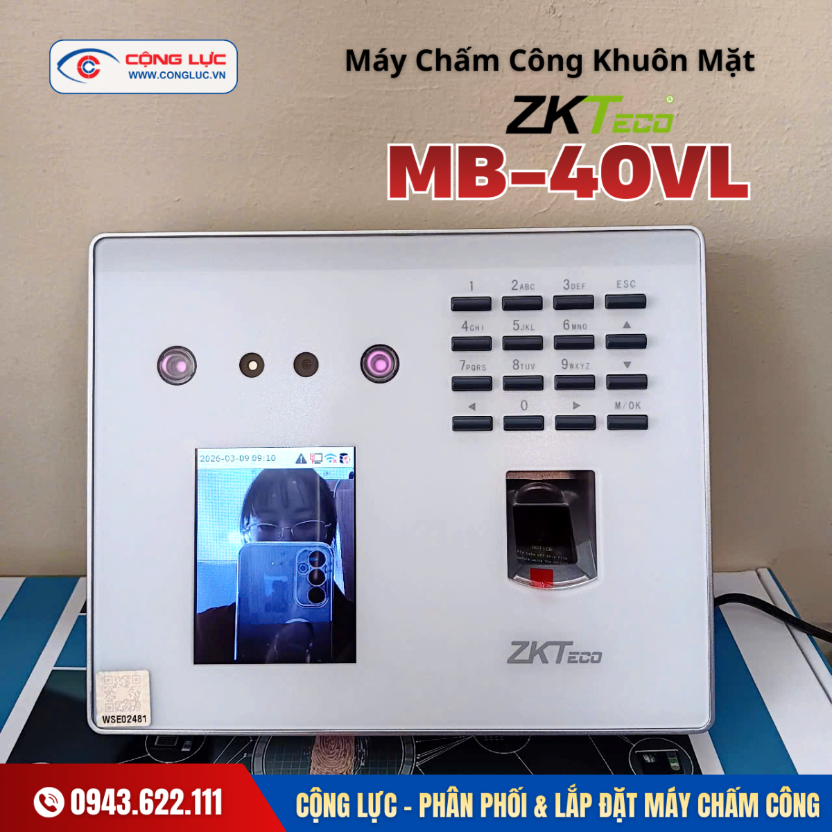 bán máy chấm công khuôn mặt zkteco mb-40vl giá rẻ tại Hải Phòng