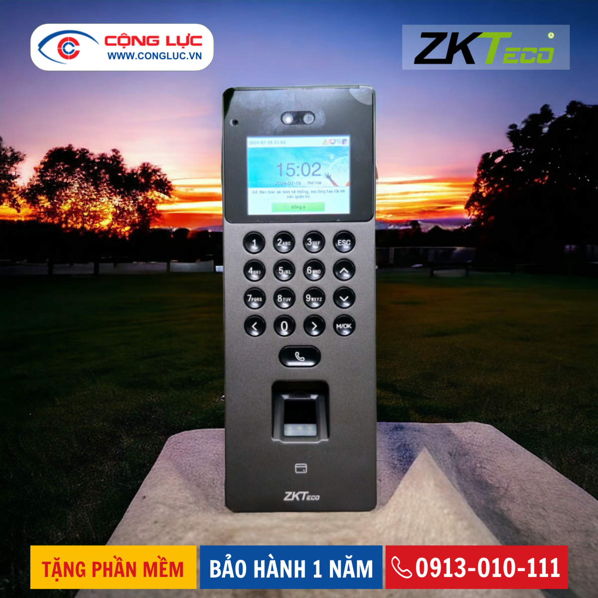 máy chấm công nhận diện khuôn mặt zkteco sense 2A giá tốt