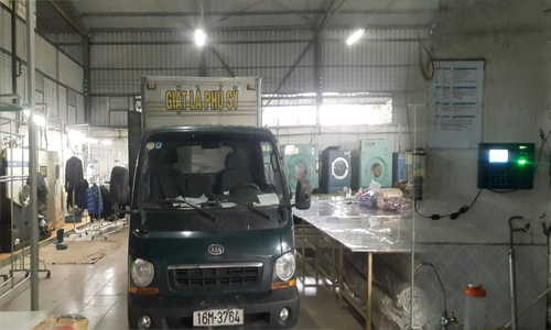 Lắp máy chấm công tại Sở Dầu Hải Phòng - Công ty giặt là Phú Sỹ