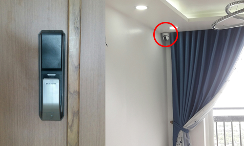 Lắp khóa cửa vân tay và camera wifi căn hộ 13 tầng 23 tòa nhà SHP Hải Phòng