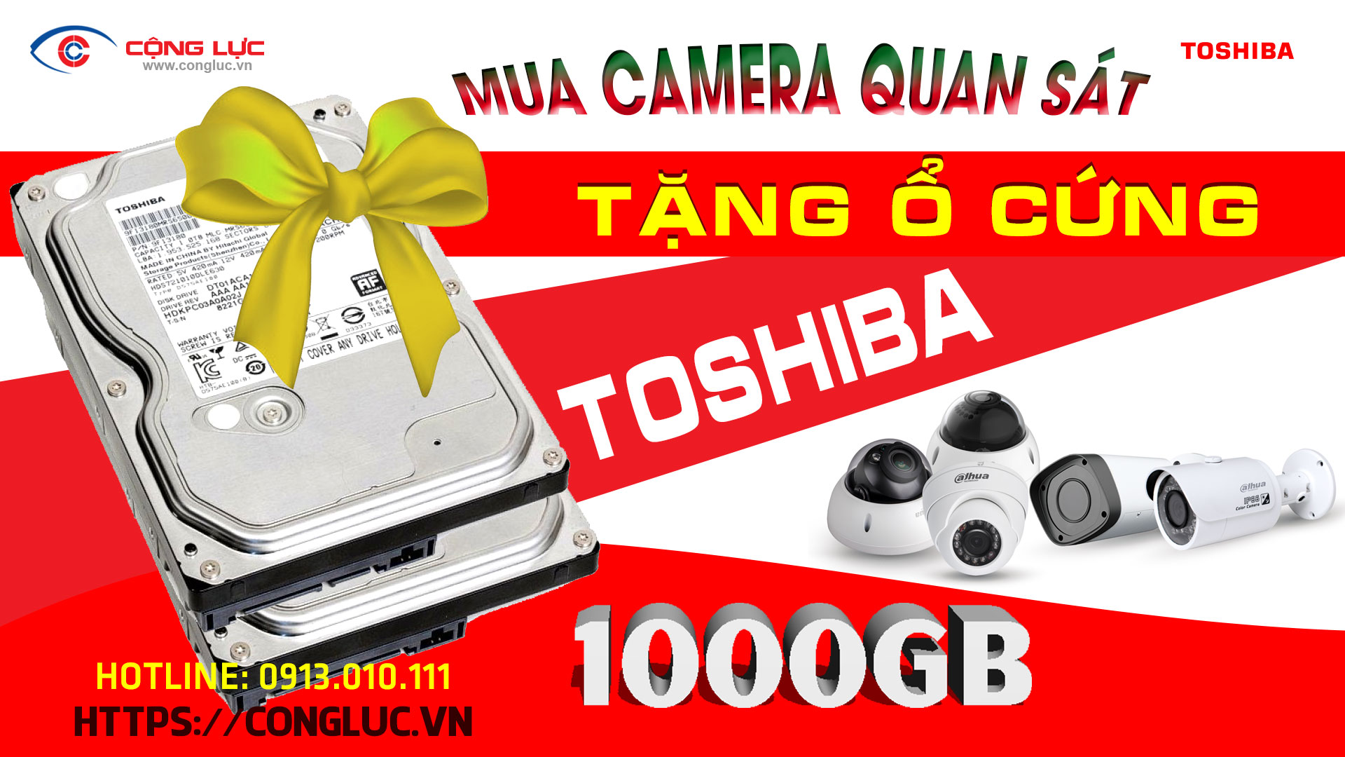 Mua Camera - Tặng Ngay Ổ Cứng Toshiba 1000GB Chính Hãng