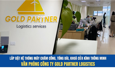 Thi Công Hệ Thống Máy Chấm Công, Tổng Đài, Khoá Cửa Kính Văn Phòng Gold Partner Logistics Tại Toà Nhà Thành Đạt 1