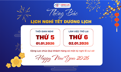 Thông Báo Nghỉ Tết Dương Lịch 2026 - Công Ty Cộng Lực