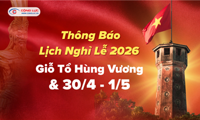 Thông báo nghỉ lễ Giỗ Tổ Hùng Vương và 30/4 & 1/5