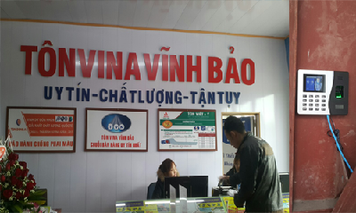 Cung cấp máy chấm công lắp tại xưởng Tôn Vina Vĩnh Bảo Hải Phòng