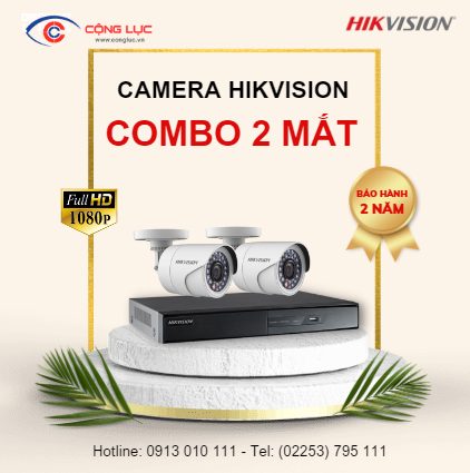 Trọn bộ 2 Camera Hikvision 2.0MP