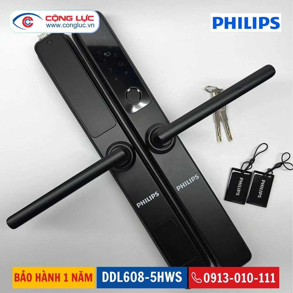 Khóa Vân Tay Cửa Nhôm Philips DDL608-5HWS
