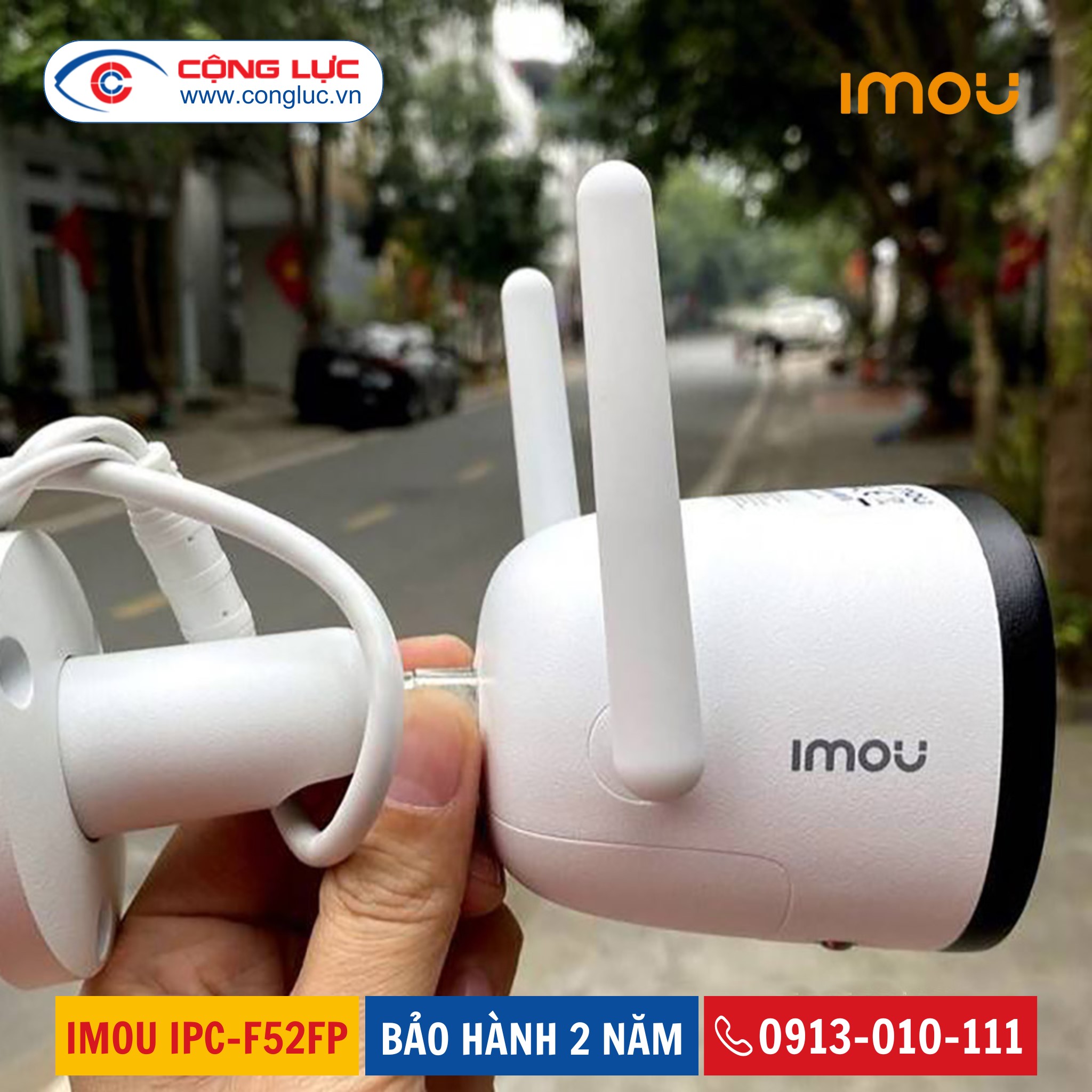 Camera WIFI Imou IPC-F52FP 5MP 3K Ngoài Trời. Có Màu Ban Đêm