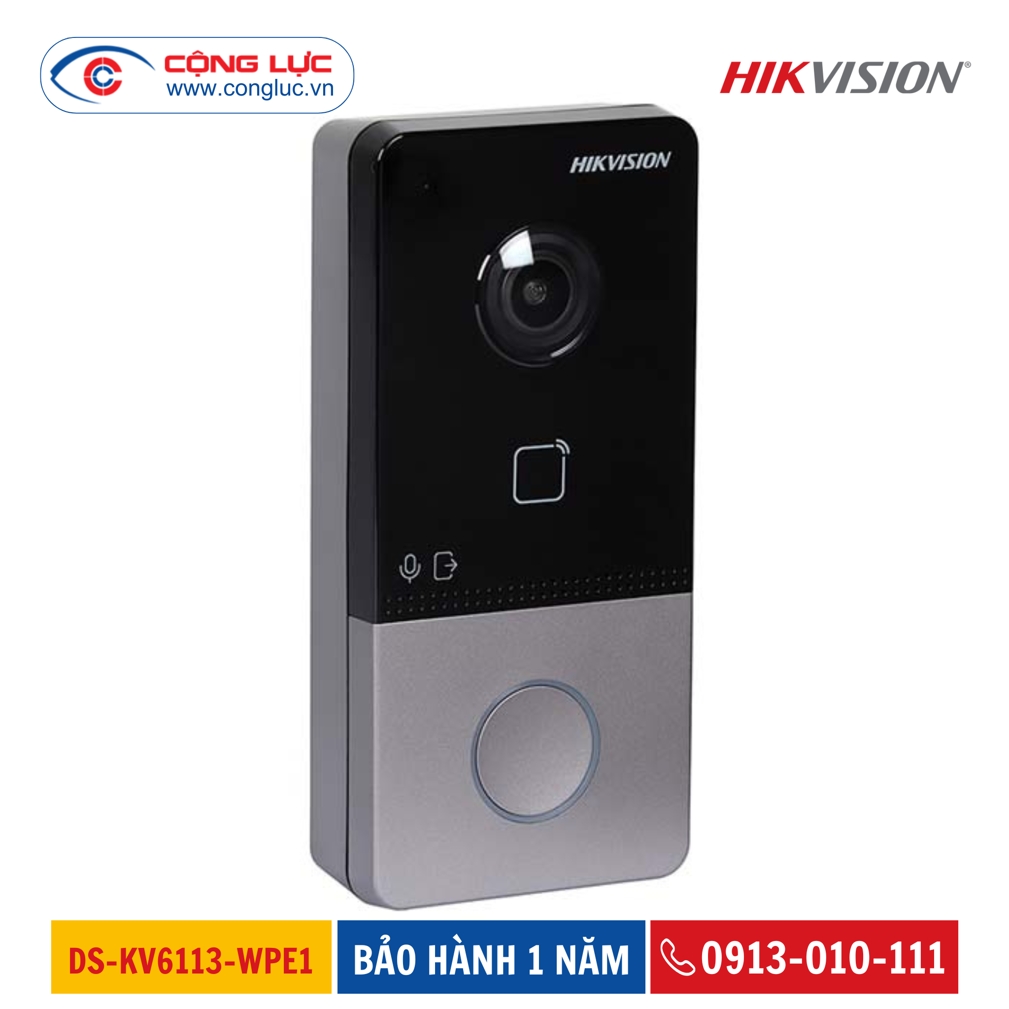 Camera Chuông Cửa IP Không Dây HIKVISION DS-KV6113-WPE1(C)