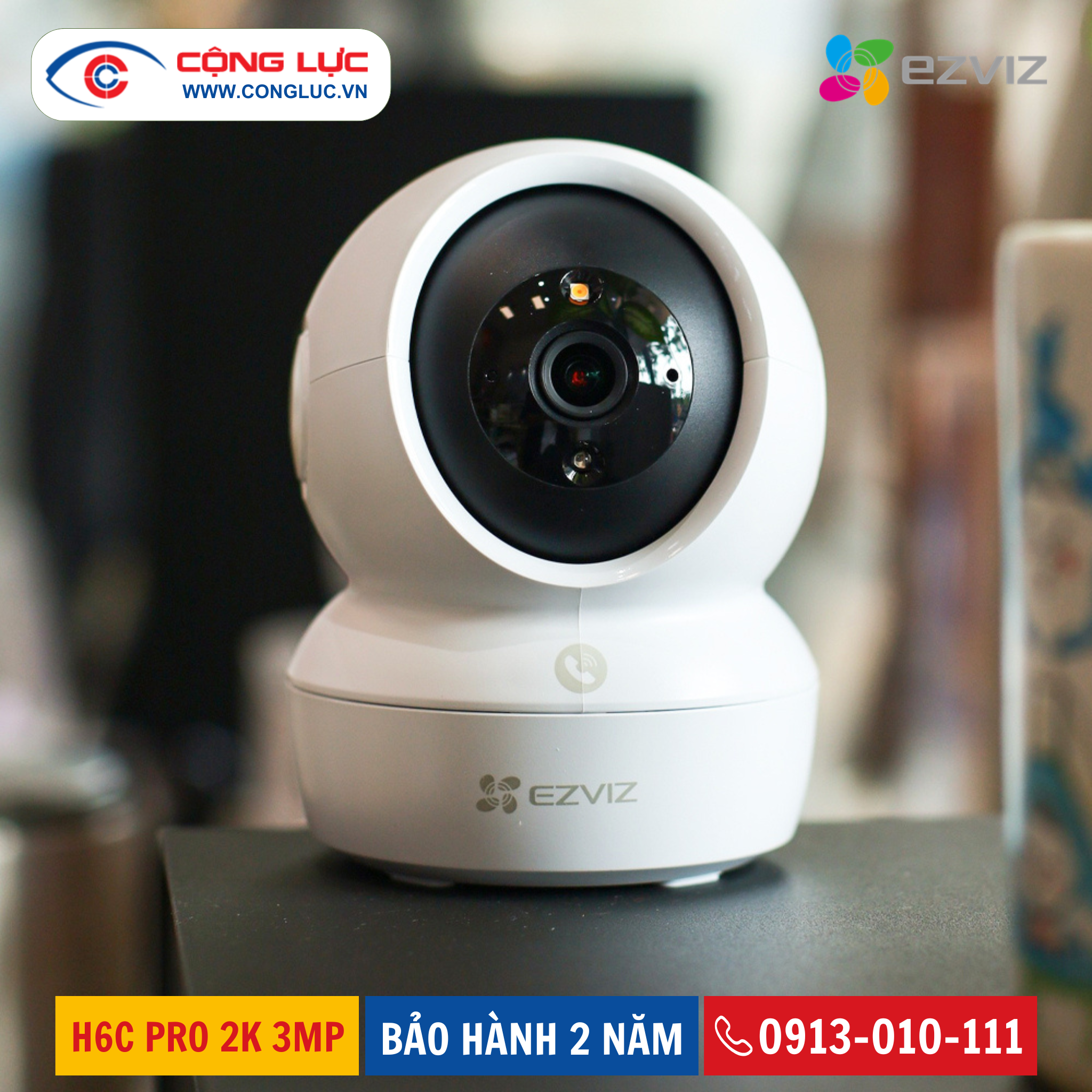 Camera Wifi Trong Nhà Ezviz H6C Pro 2K 3MP