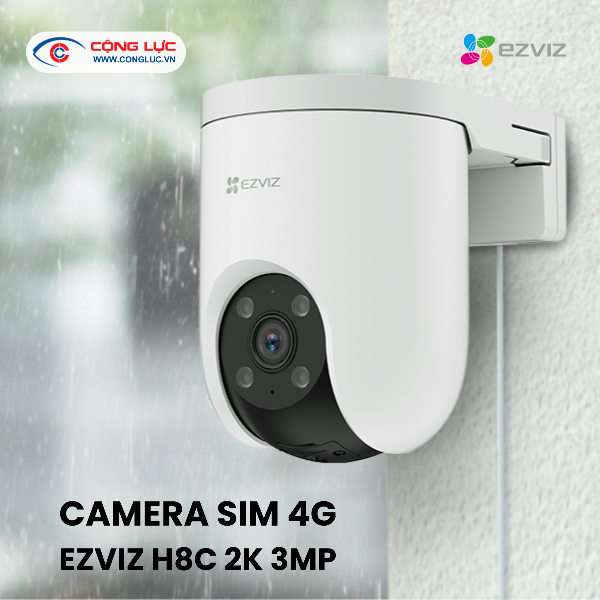 Camera IP Wifi Ngoài Trời 360 Độ EZVIZ H8C 4G 3MP