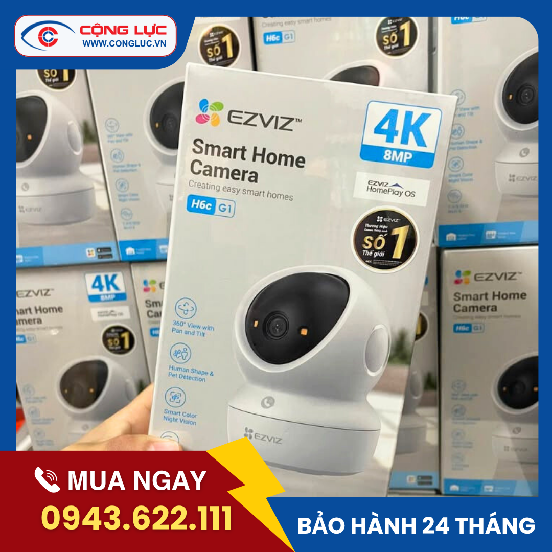 Camera Trong Nhà Ezviz H6C G1 4K 8MP 