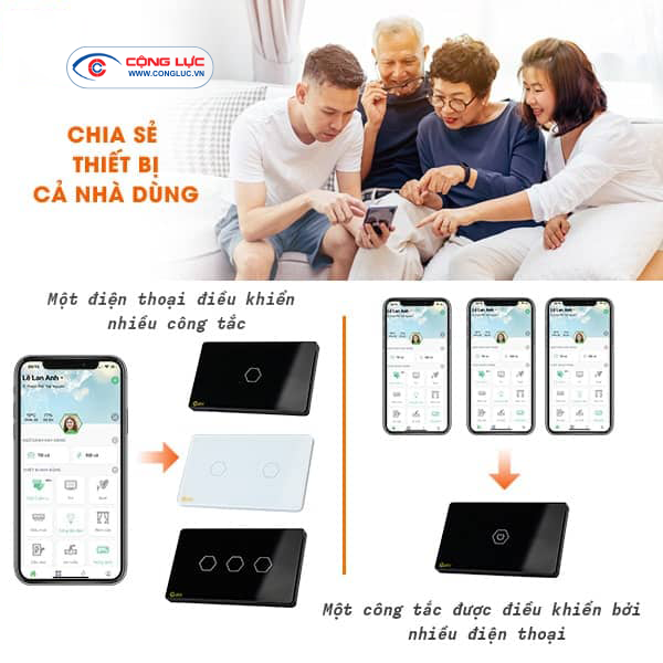 Công Tắc Cảm Ứng Datic – 2 Nút Kèm Ổ Cắm Màu Đen