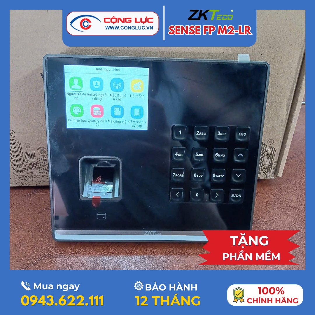Máy Chấm Công Vân Tay ZKTeco SenseFP M2-LR