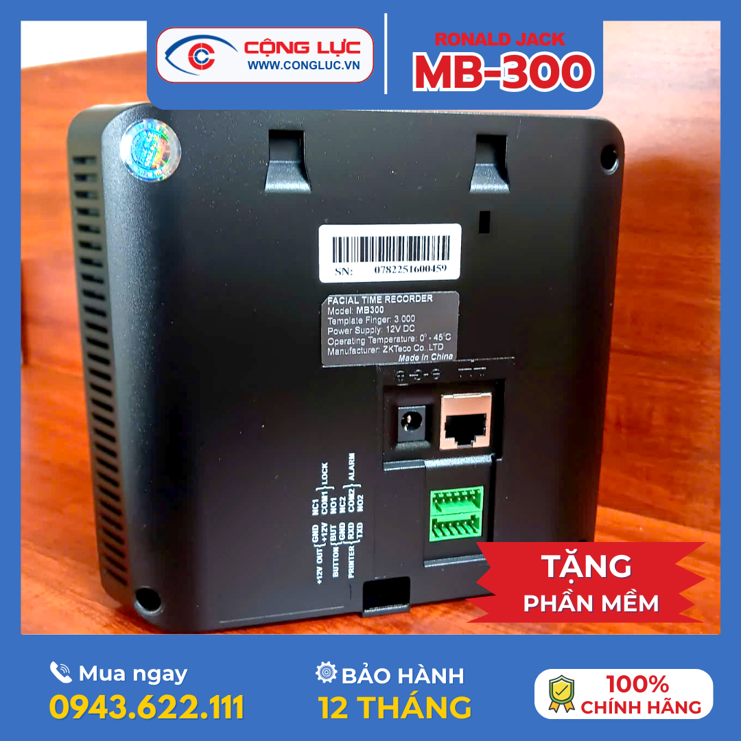 Máy Chấm Công Khuôn Mặt Ronald Jack MB-300