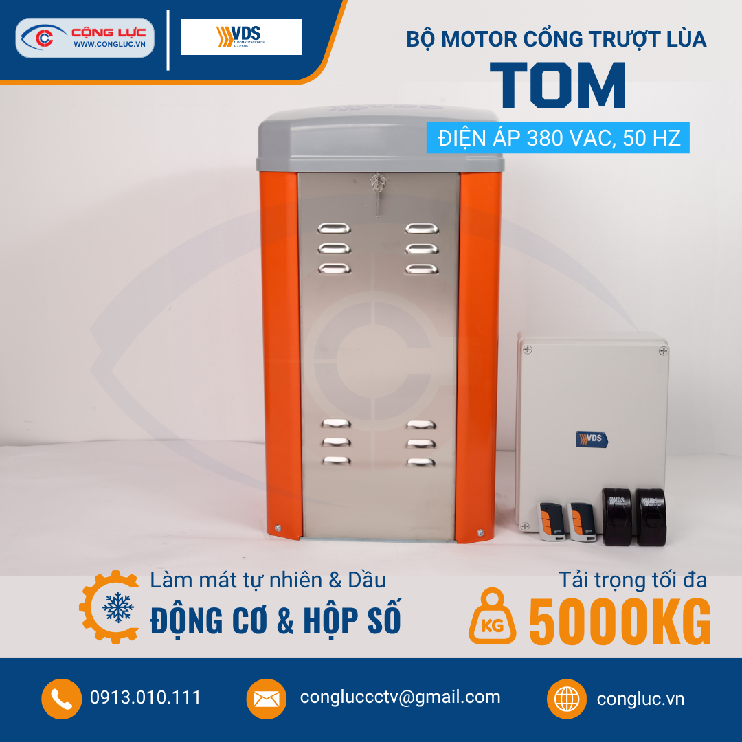 Bộ Motor Cổng Trượt Lùa VDS TOM 
