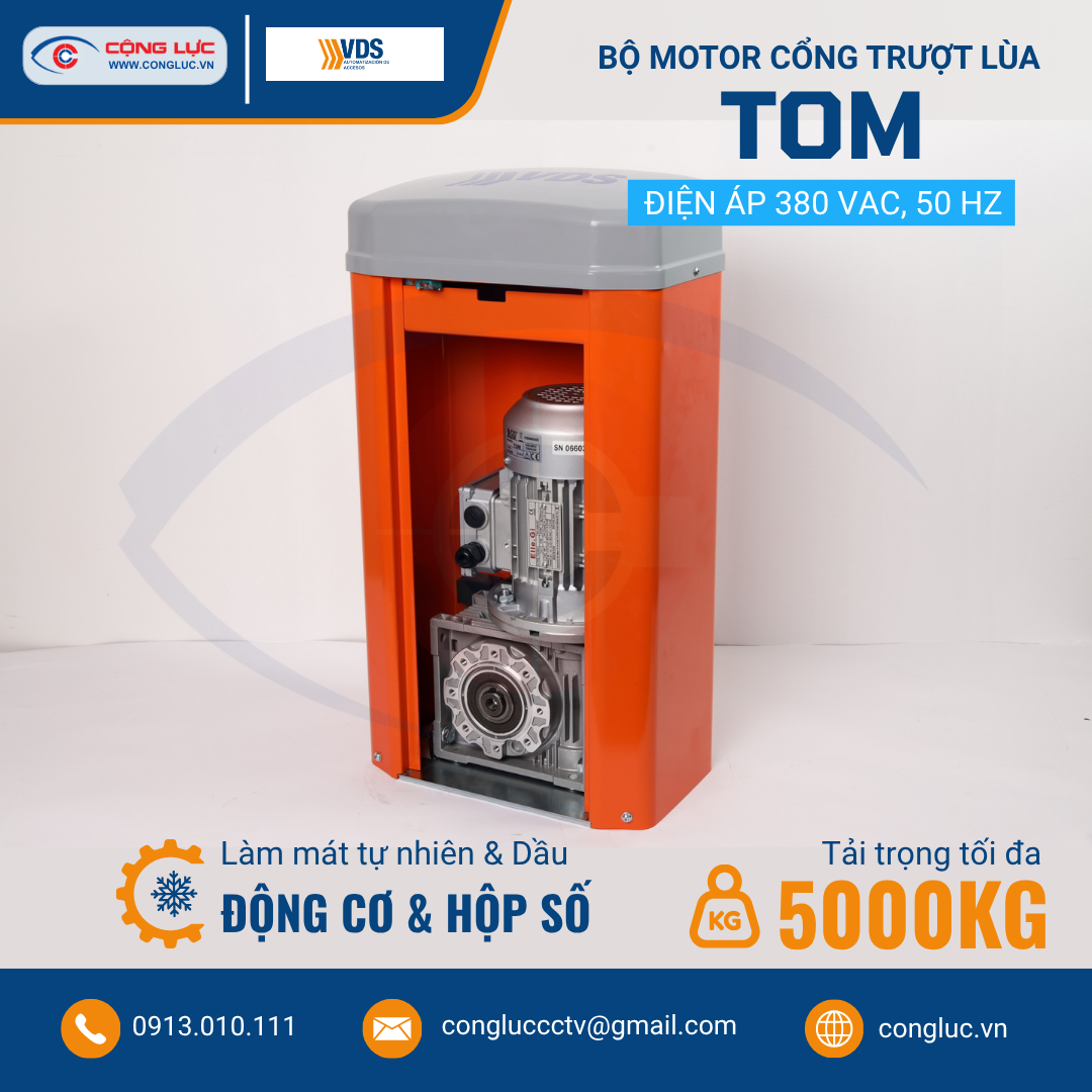 Bộ Motor Cổng Trượt Lùa VDS TOM 