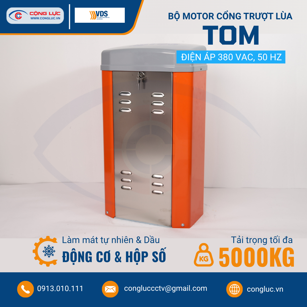 Bộ Motor Cổng Trượt Lùa VDS TOM 