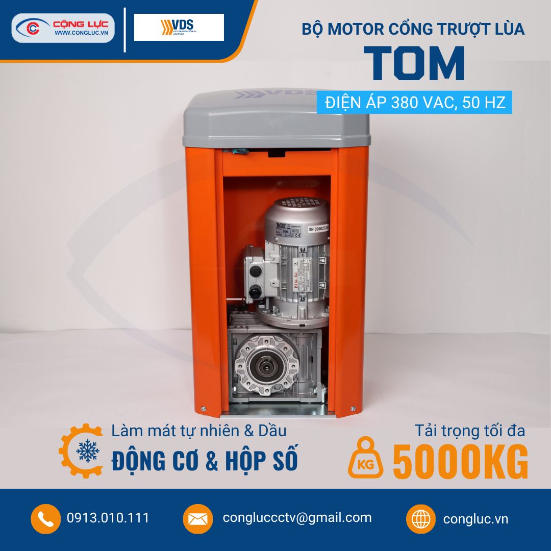 Bộ Motor Cổng Trượt Lùa VDS TOM 