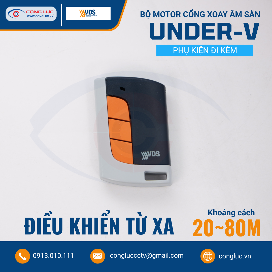 Bộ Motor Cổng Xoay Âm Sàn UNDER-V - Hộp Đế Inox