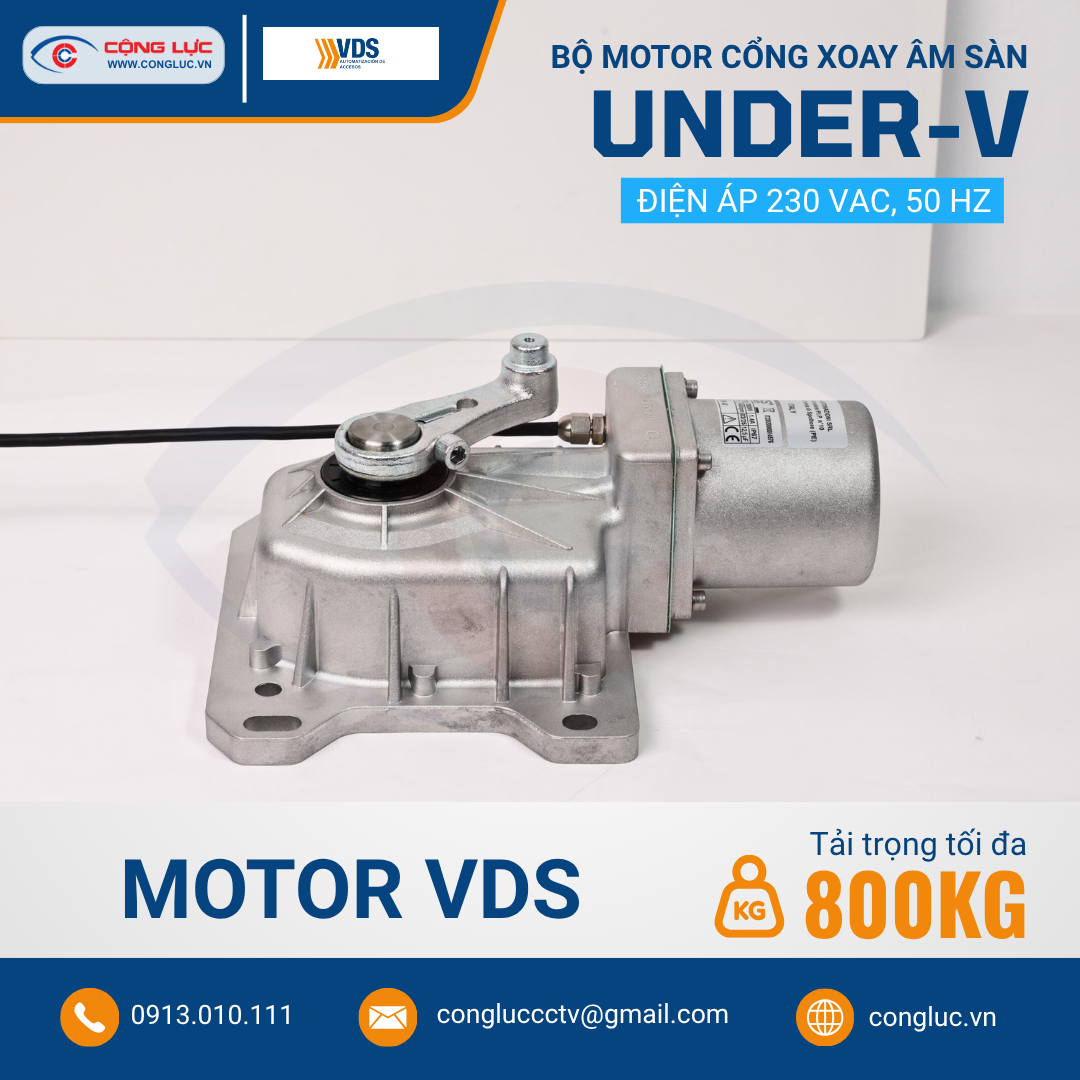 Bộ Motor Cổng Xoay Âm Sàn UNDER-V - Hộp Đế Thép