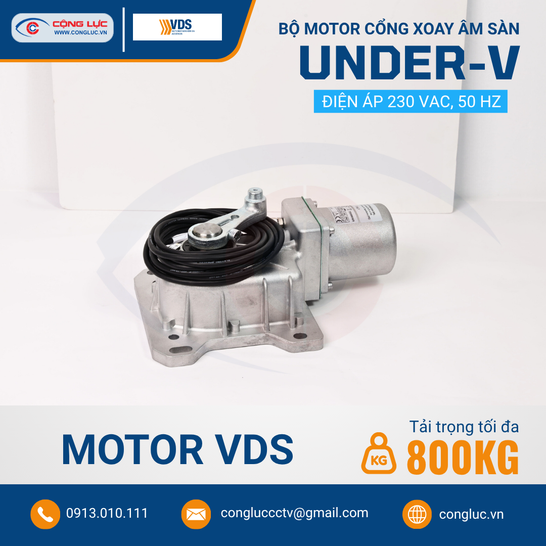 Bộ Motor Cổng Xoay Âm Sàn UNDER-V - Hộp Đế Inox