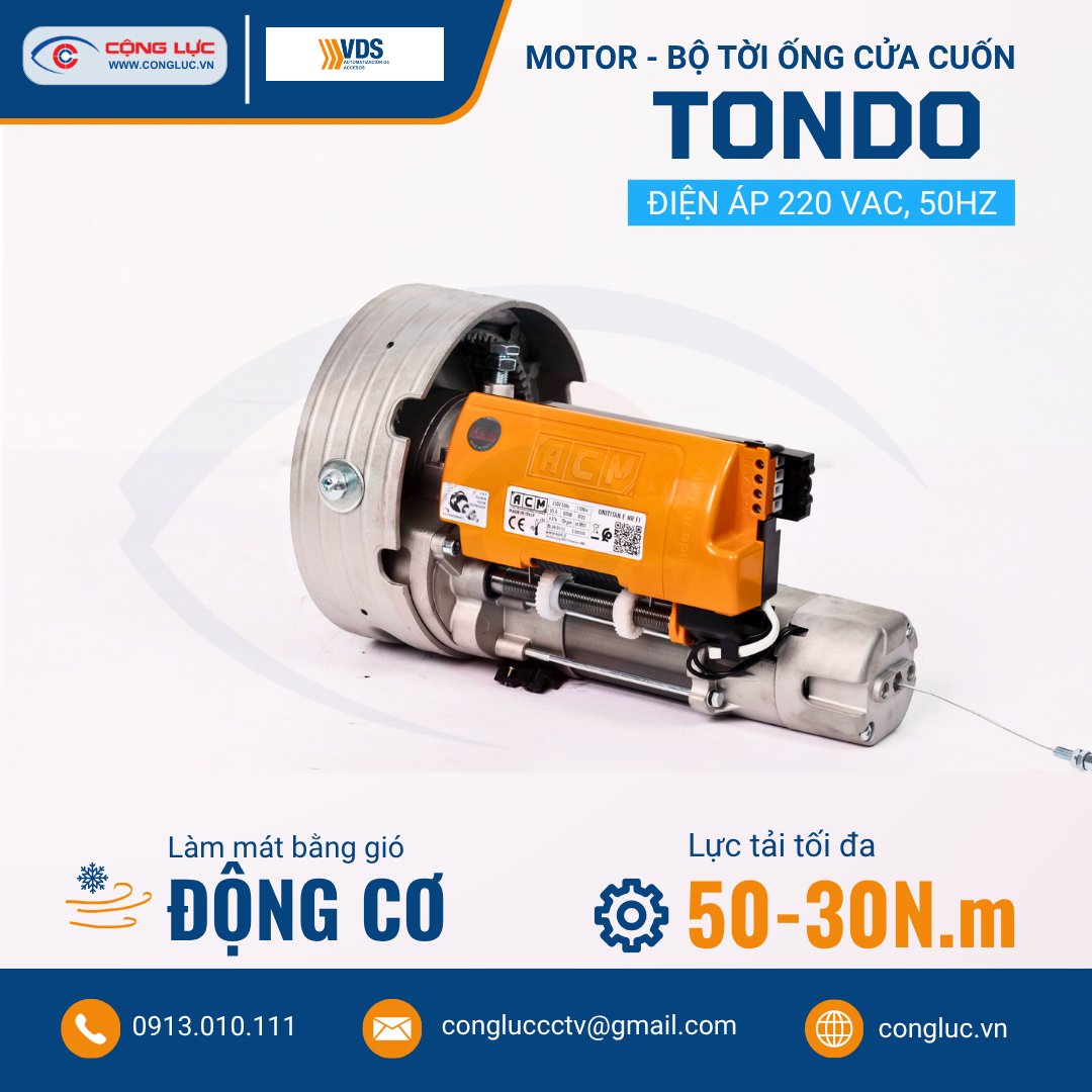 Motor Bộ Tời Ống VDS TONDO – Điều Khiển Cửa Cuốn