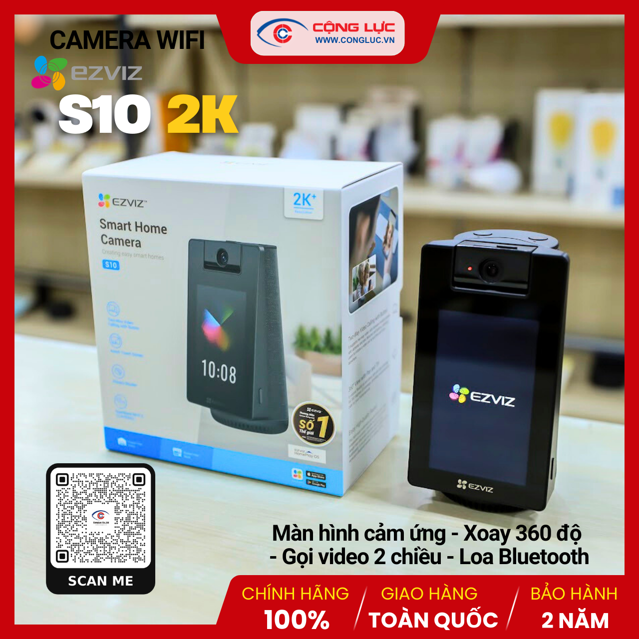 Camera Gọi Video Thông Minh Ezviz S10 2K+