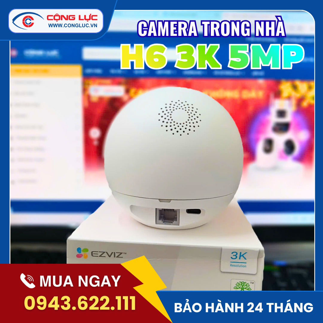 Camera Wifi Trong Nhà Ezviz H6 3K 5MP