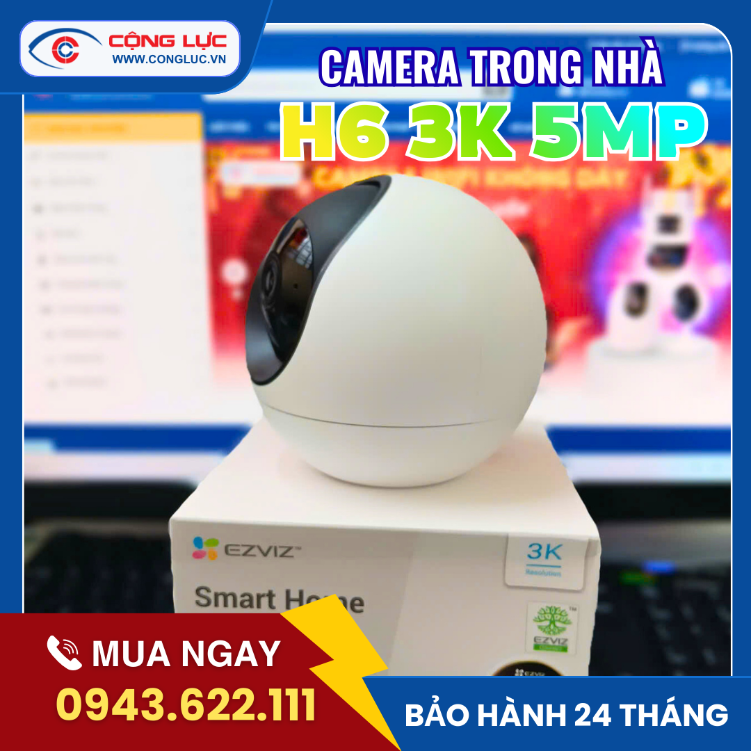 Camera Wifi Trong Nhà Ezviz H6 3K 5MP
