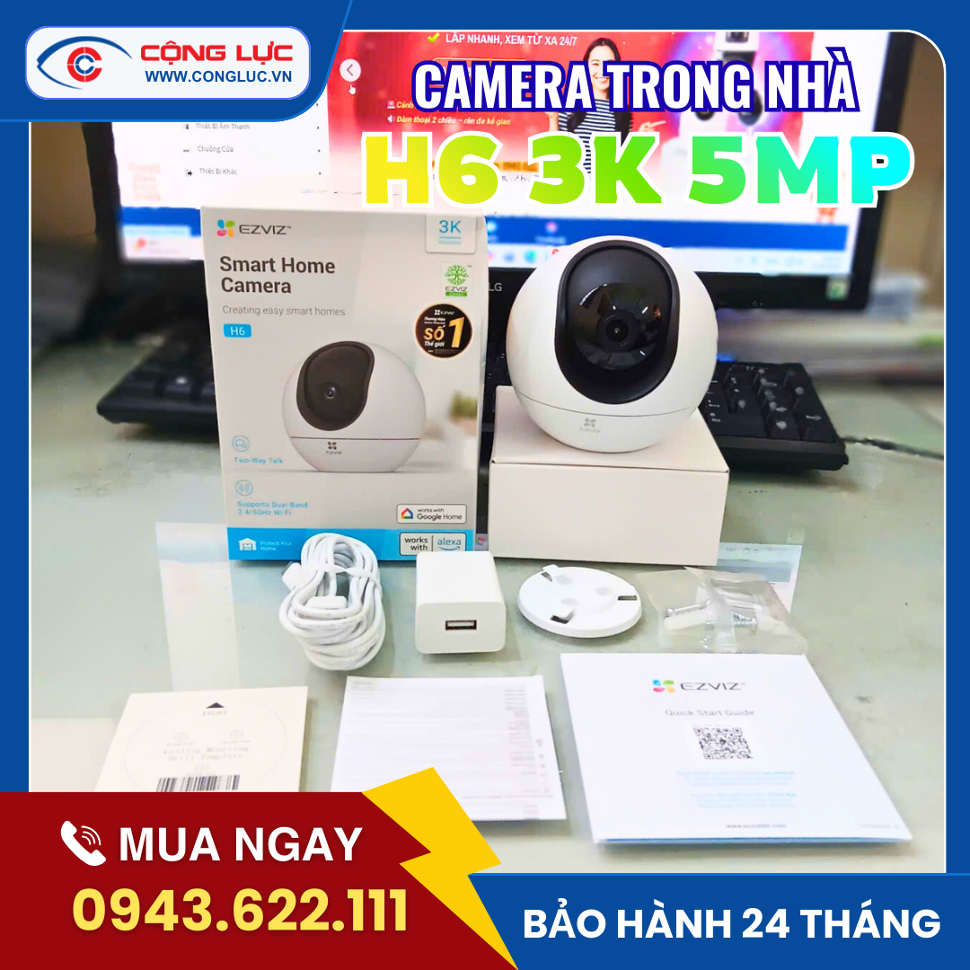 Camera Wifi Trong Nhà Ezviz H6 3K 5MP