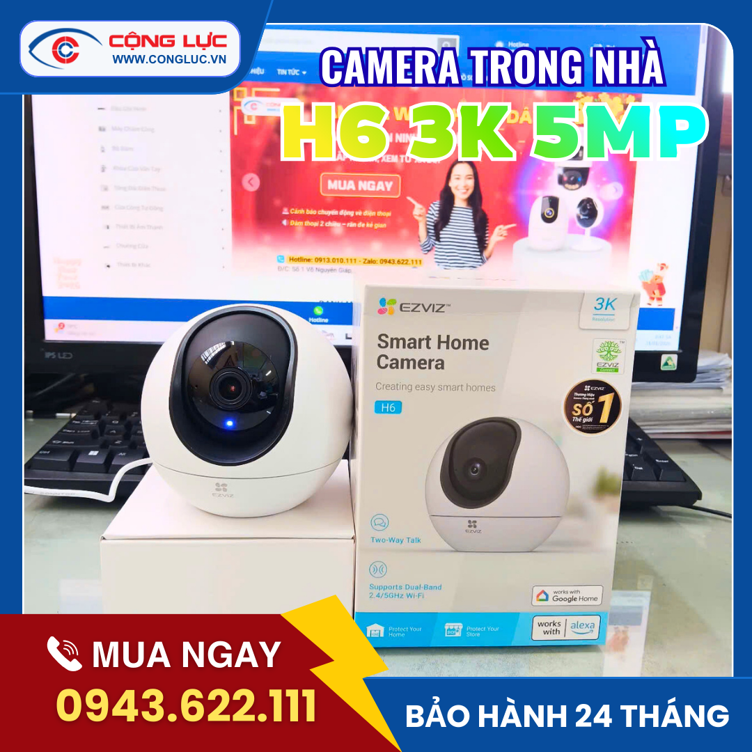Camera Wifi Trong Nhà Ezviz H6 3K 5MP