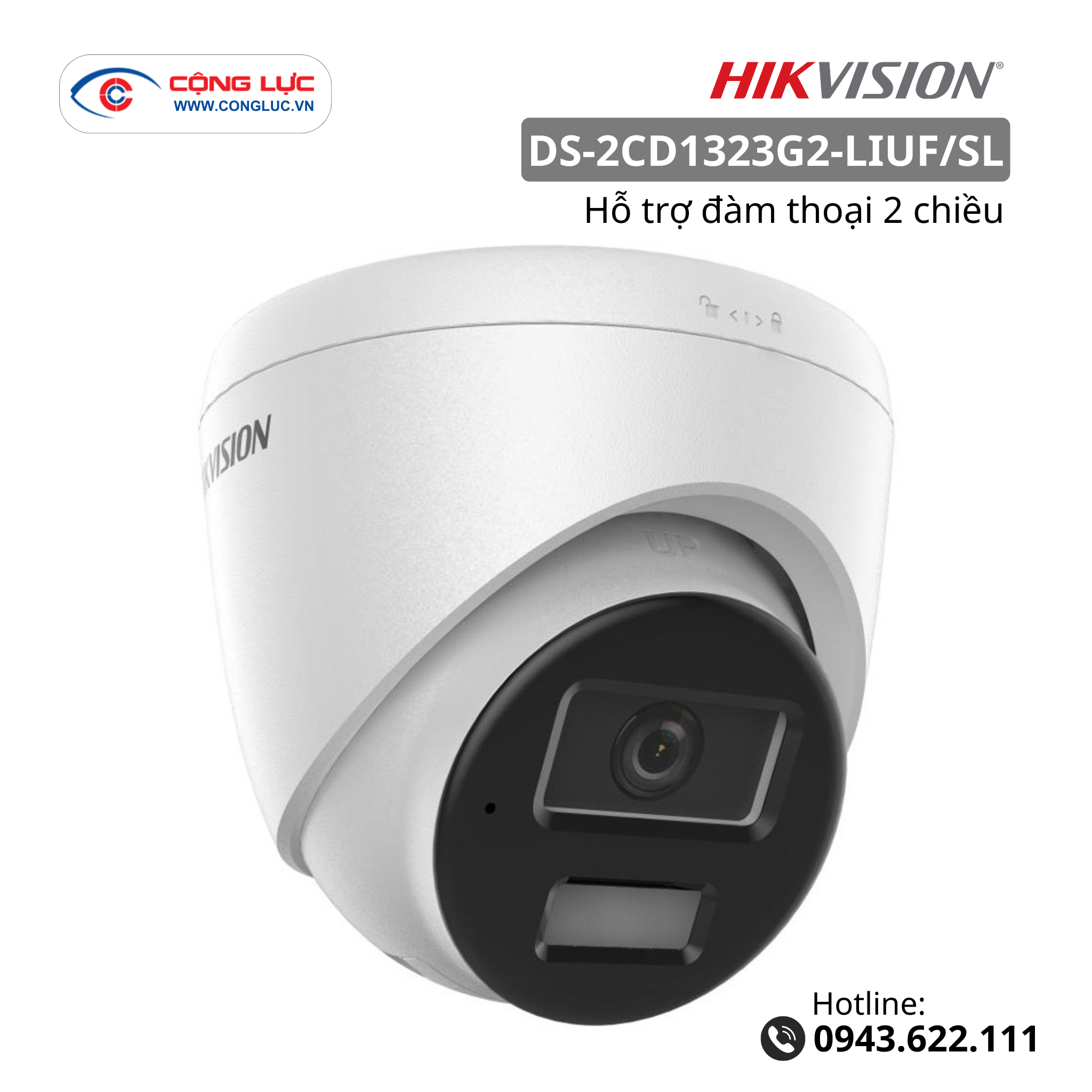 Camera IP 2MP bán cầu HIKVISION DS-2CD1323G2-LIUF/SL