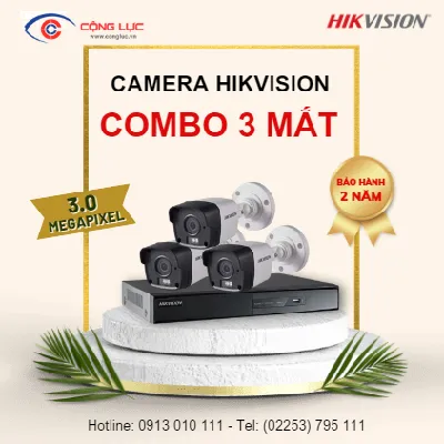 Trọn Bộ 3 Camera Hikvision 3.0MP