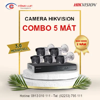 Trọn Bộ 5 Camera Hikvision 3.0MP