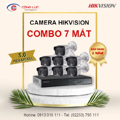 Trọn Bộ 7 Camera Hikvision 3.0MP