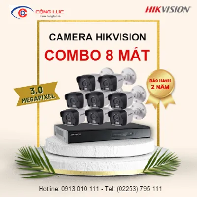 Trọn Bộ 8 Camera Hikvision 3.0MP