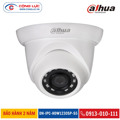 Camera IP Dome 2.0 Megapixel DH-IPC-HDW1230SP-S5 Hồng Ngoại 30 Mét