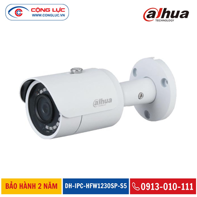 Camera IP Thân Dahua 2MP DH-IPC-HFW1230SP-S5 Hồng Ngoại 30 Mét