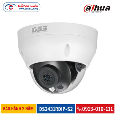 Camera IP Dome 4.0MP DAHUA DS2431RDIP-S2 Hồng Ngoại 30 Mét