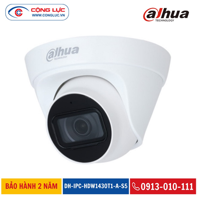 Camera IP Dome Dahua 4MP DH-IPC-HDW1430T1-A-S5 Hồng Ngoại 30 Mét