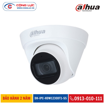 Camera IP Dome Dahua 2MP DH-IPC-HDW1230DT1-S5  Hồng Ngoại 30 Mét