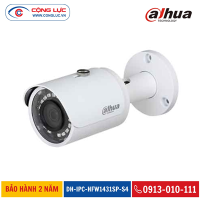 Camera IP Thân Dahua 4MP DH-IPC-HFW1431SP-S4 Hồng Ngoại 30 Mét