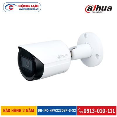 Camera IP Dahua 2MP DH-IPC-HFW2230SP-S-S2 Hồng Ngoại 30 Mét
