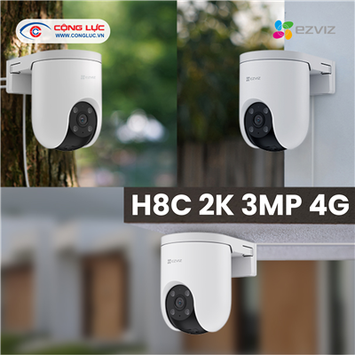 Camera IP Wifi Ngoài Trời 360 Độ EZVIZ H8C 4G 3MP